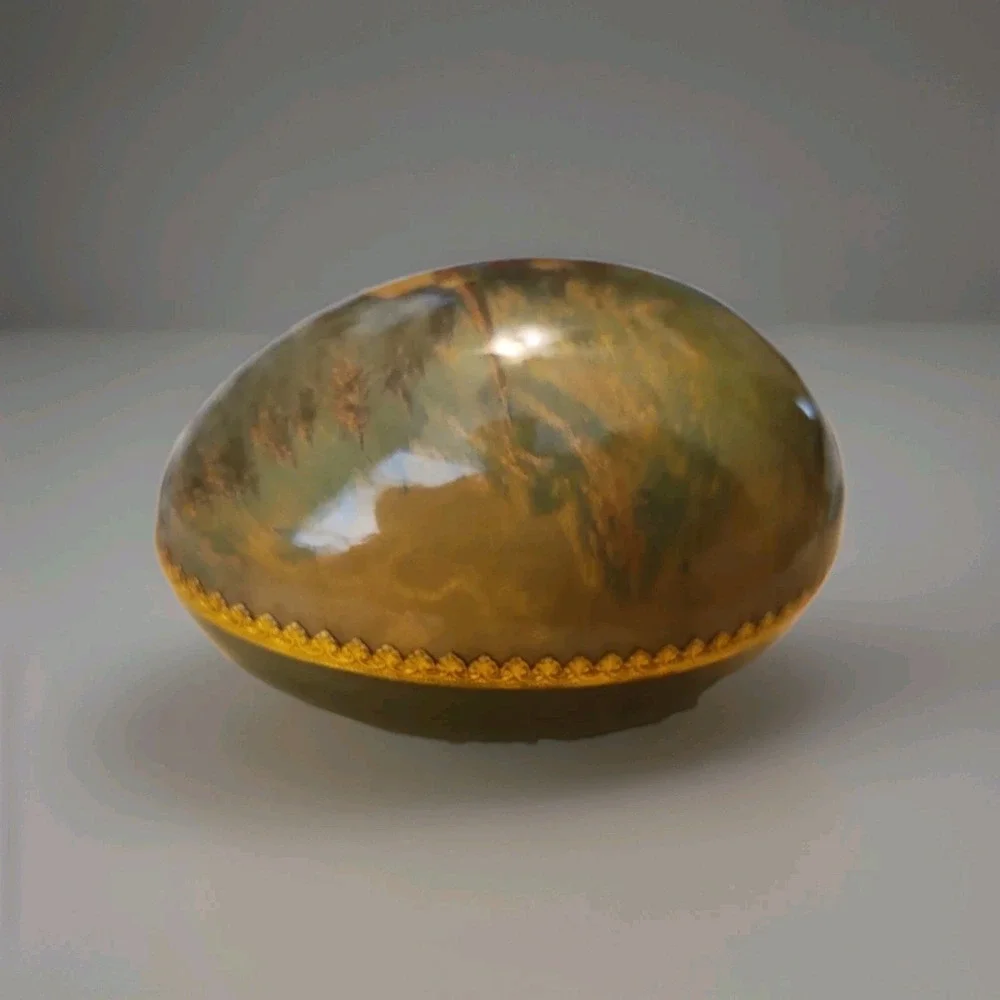 Hand Painted Winter Scene Egg Shaped